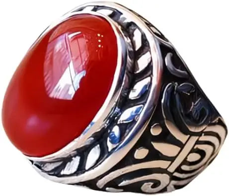 Bague chevalière à pierre orange SRA-3241