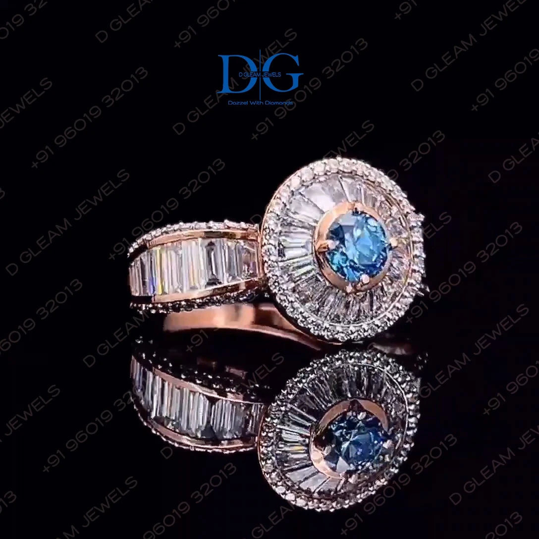 Bague solitaire à pierre taille baguette