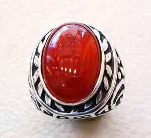 Bague chevalière à pierre orange SRA-3241