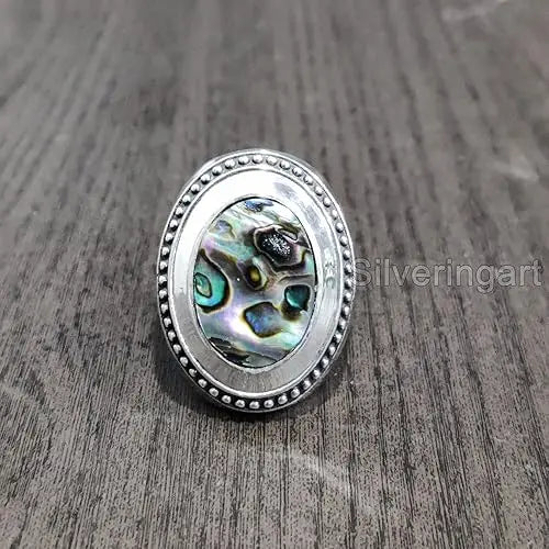 Bague chevalière à motif d’ormeau SRA-3249