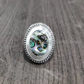 Bague chevalière à motif d’ormeau SRA-3249