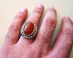Bague chevalière à pierre orange SRA-3241