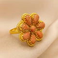 Bague à pierre orange forme poire