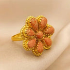 Bague à pierre orange forme poire