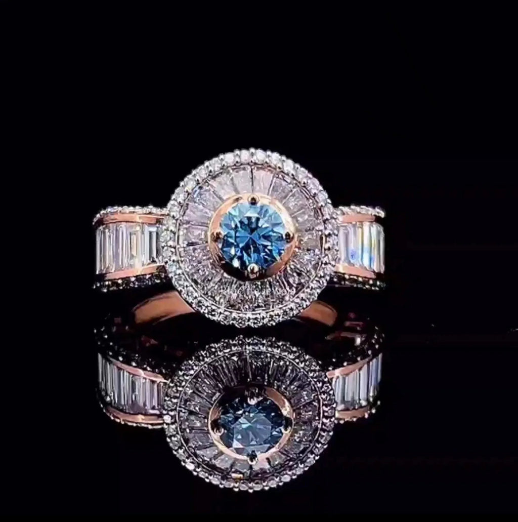 Bague solitaire à pierre taille baguette
