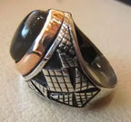 Bague chevalière à pierre bleue SRA-3237
