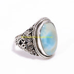 Bague filigranée à pierre bleue RK-13
