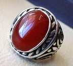 Bague chevalière à pierre orange SRA-3241