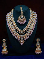 Parure dorée style kundan et perles