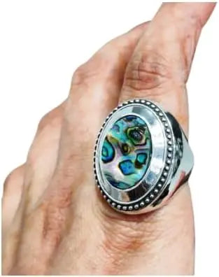 Bague chevalière à motif d’ormeau SRA-3249