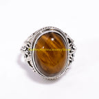 Bague filigranée à pierre brune RK-15
