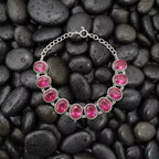 Bracelet jonc à pierre rose H.A. Gems