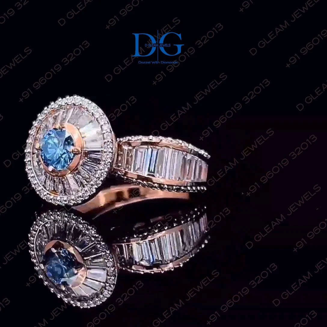 Bague solitaire à pierre taille baguette