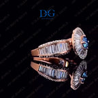 Bague solitaire à pierre taille baguette