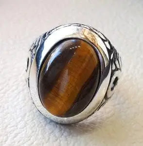 Bague chevalière à œil-de-tigre SILVERING ART