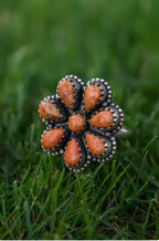 Bague à pierre orange forme poire