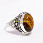 Bague filigranée à pierre brune RK-15