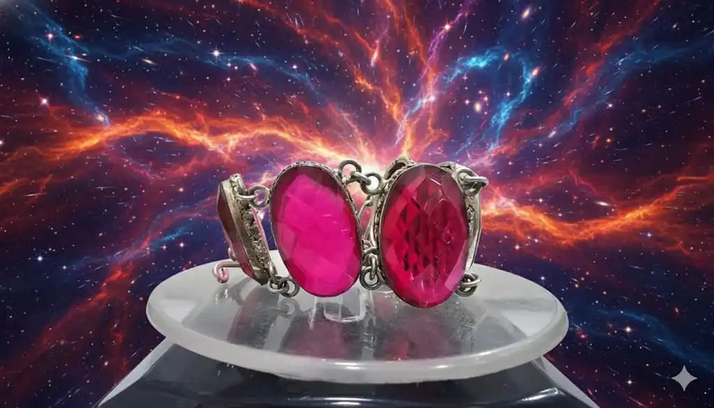 Bracelet jonc à pierre rose H.A. Gems