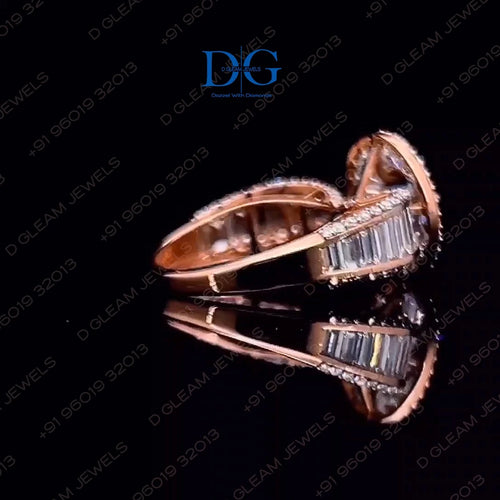 Bague solitaire à pierre taille baguette