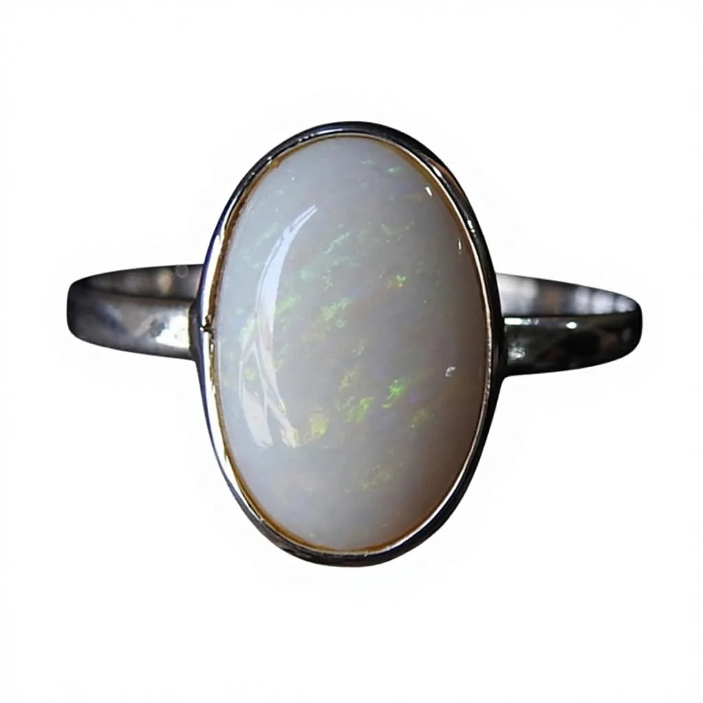 Bague à opale multicolore PMEGEMSBEADS