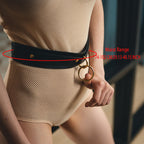 Ceinture noire en PU à boucle ronde