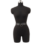 Ceinture noire en PU à boucle ronde
