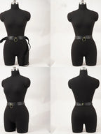 Ceinture fantaisie en PU à anneau doré
