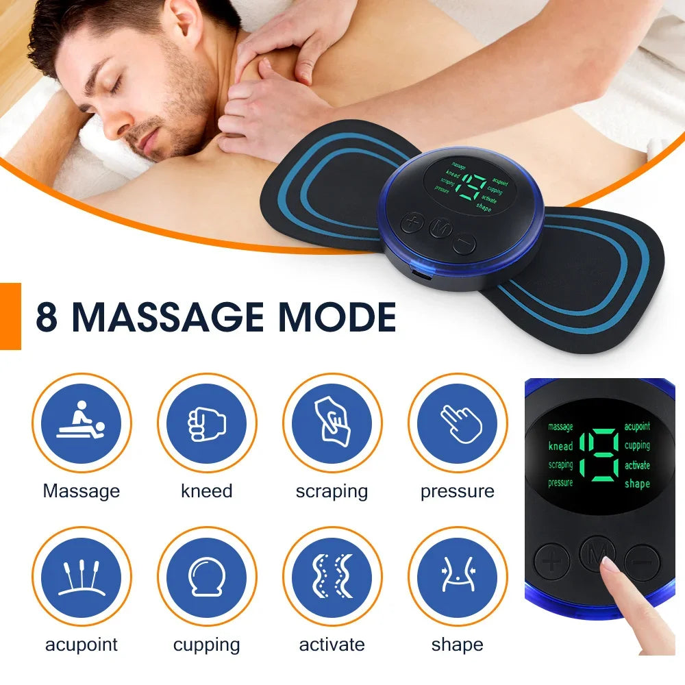 Mini appareil de massage EMS avec patchs – Compact et rechargeable