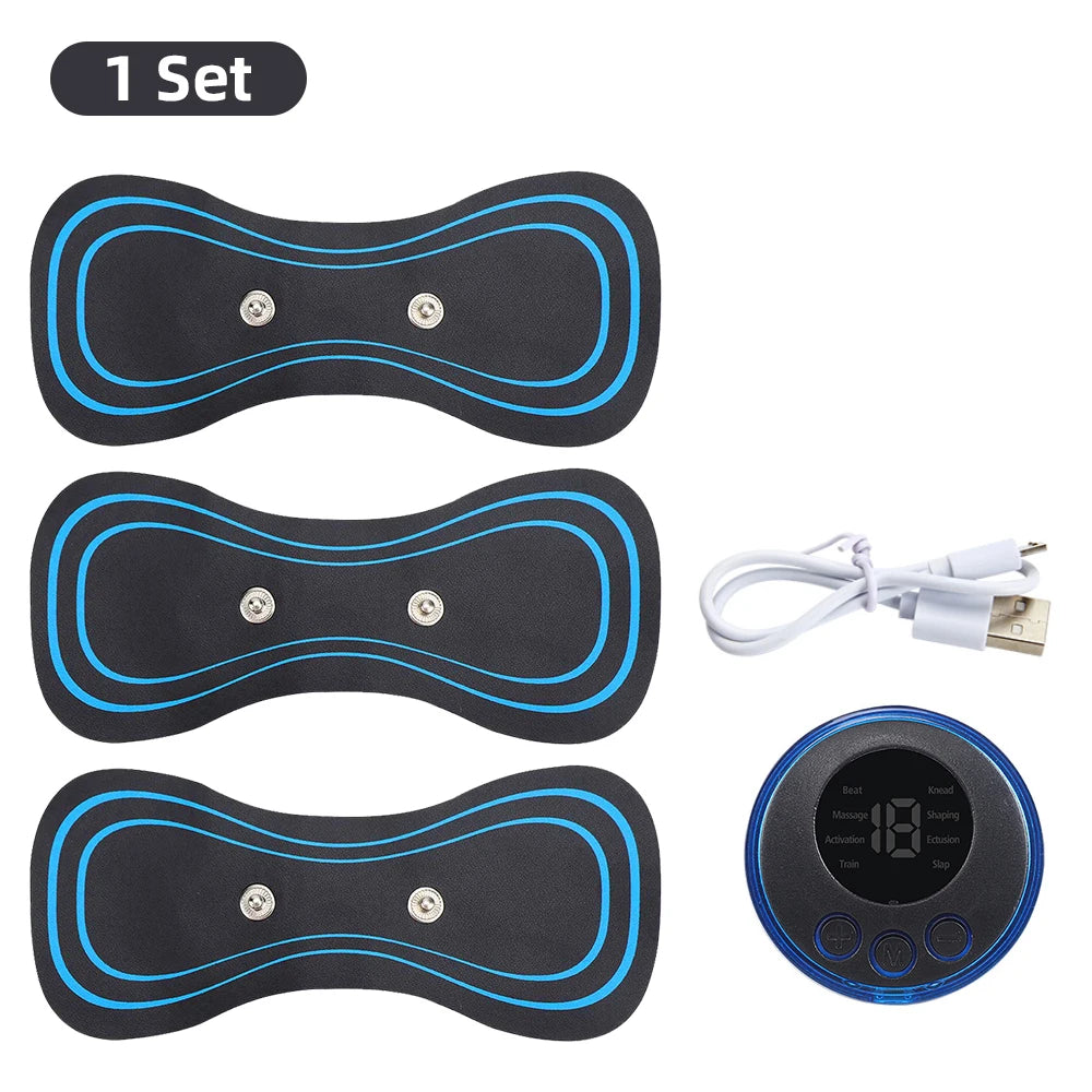 Mini appareil de massage EMS avec patchs – Compact et rechargeable