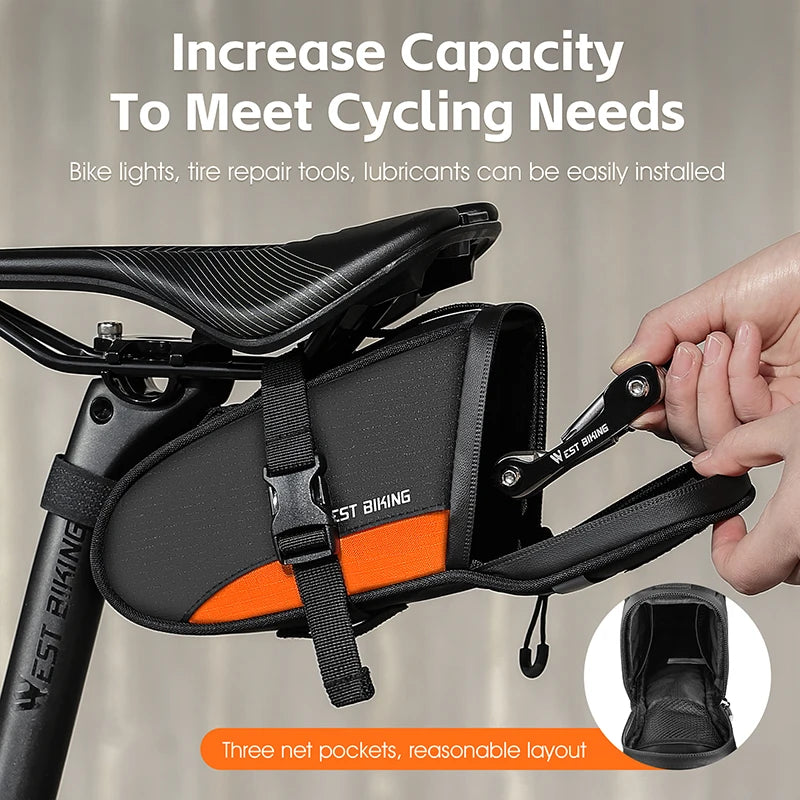Sacoche de selle vélo réfléchissante WEST BIKING