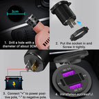 Prise USB 4 ports avec afficheur de tension