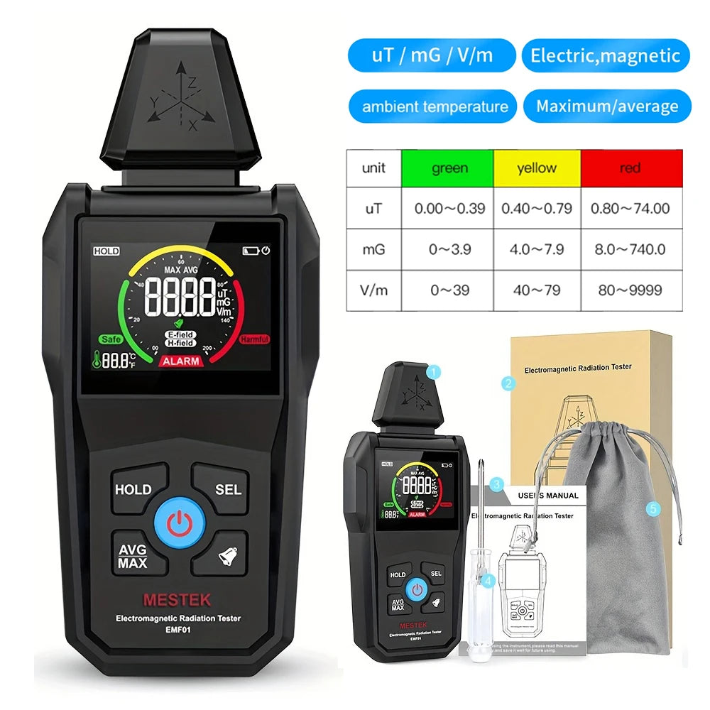 Détecteur EMF MESTEK EMF01 – Mesure des champs électromagnétiques