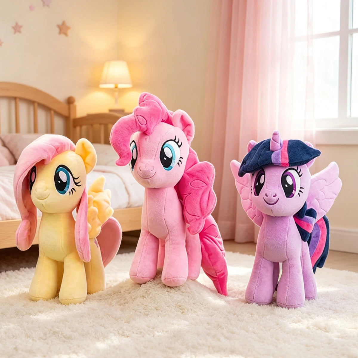Peluche poney licorne arc-en-ciel 30 cm