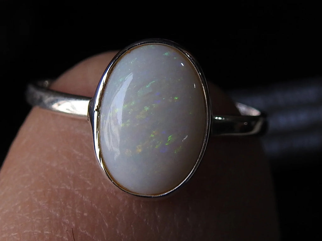 Bague à opale multicolore PMEGEMSBEADS