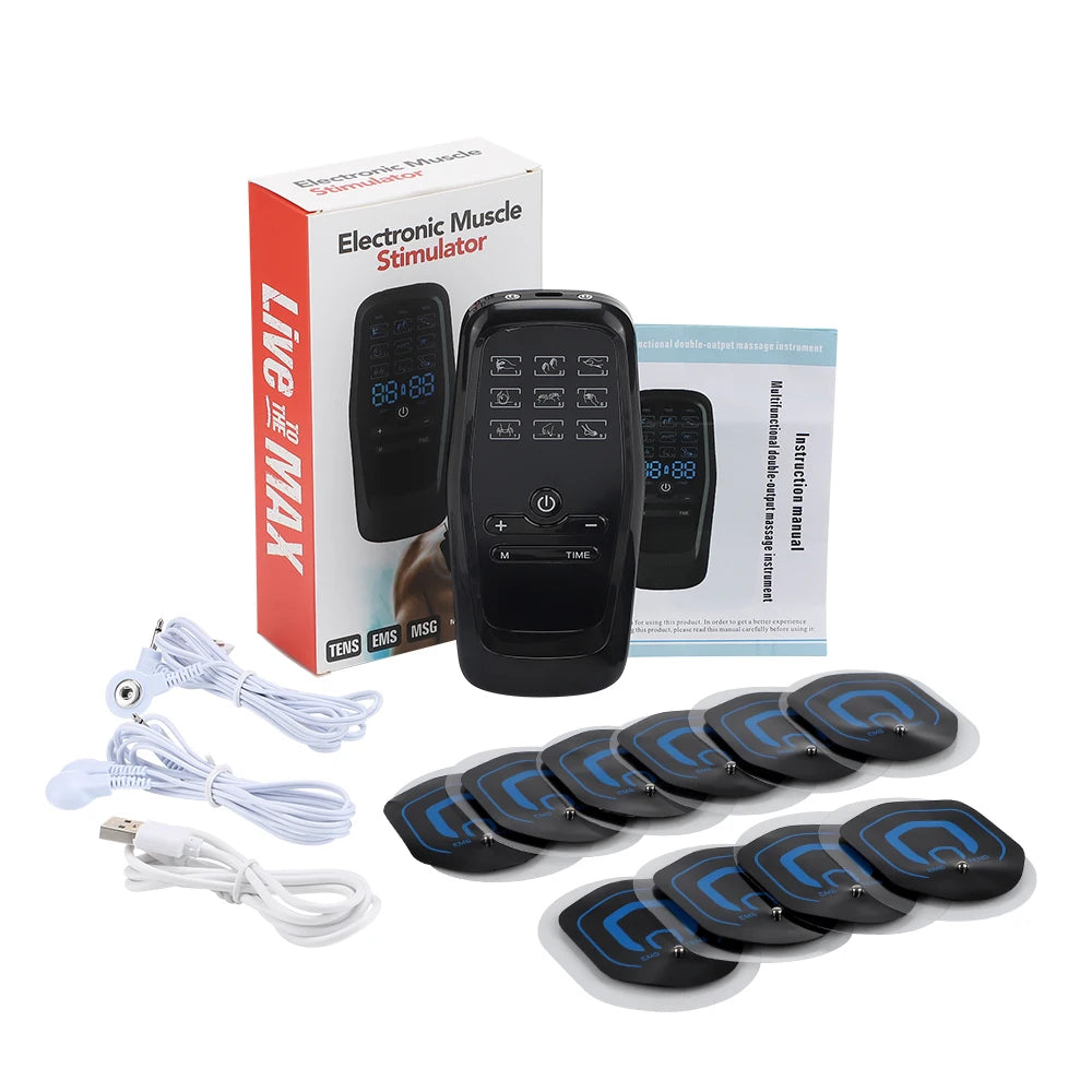 Appareil TENS / EMS rechargeable – 2 canaux, 9 modes, 30 intensités