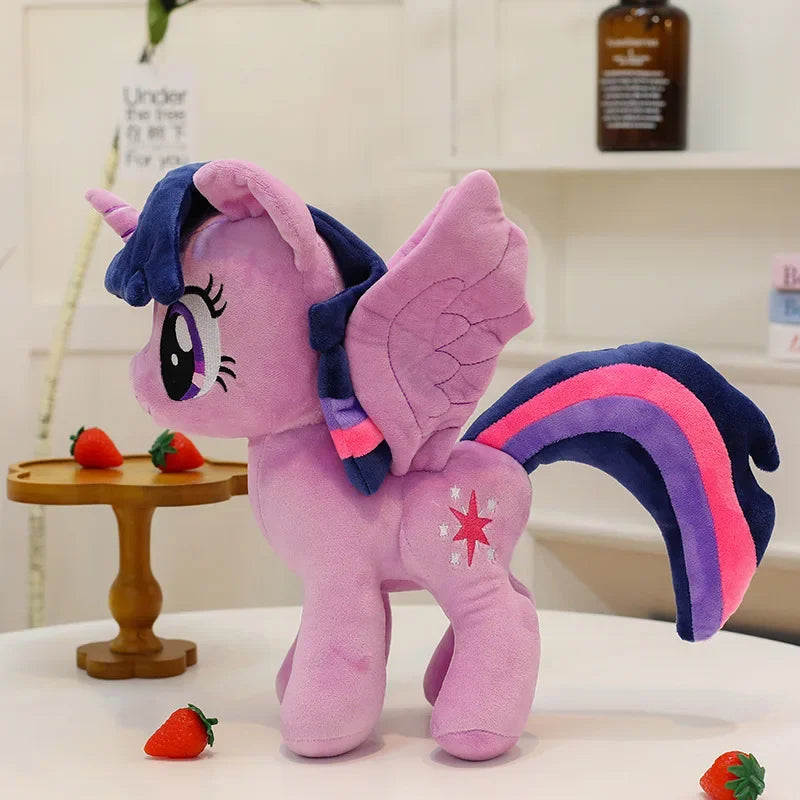 Peluche poney licorne arc-en-ciel 30 cm