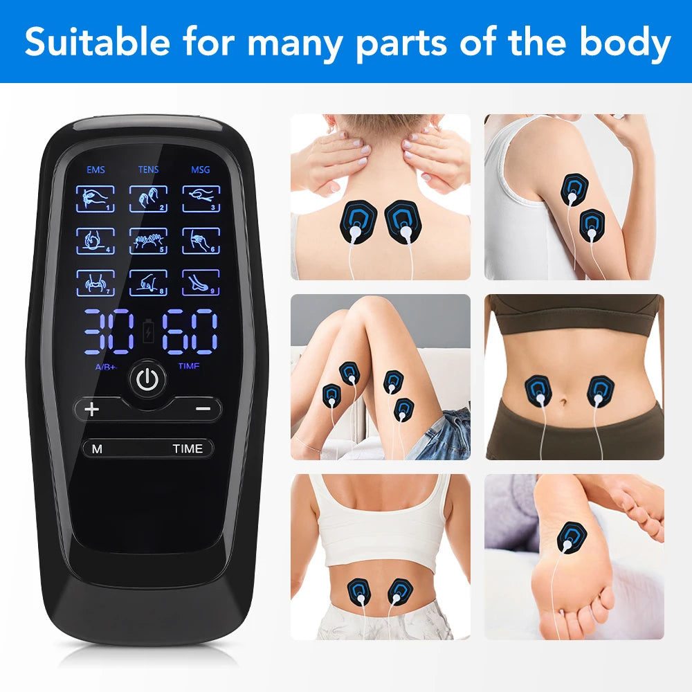 Appareil TENS / EMS rechargeable – 2 canaux, 9 modes, 30 intensités