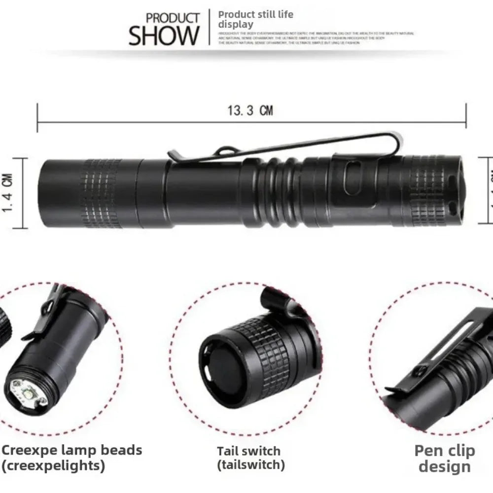 Mini lampe torche LED de poche — compacte et pratique