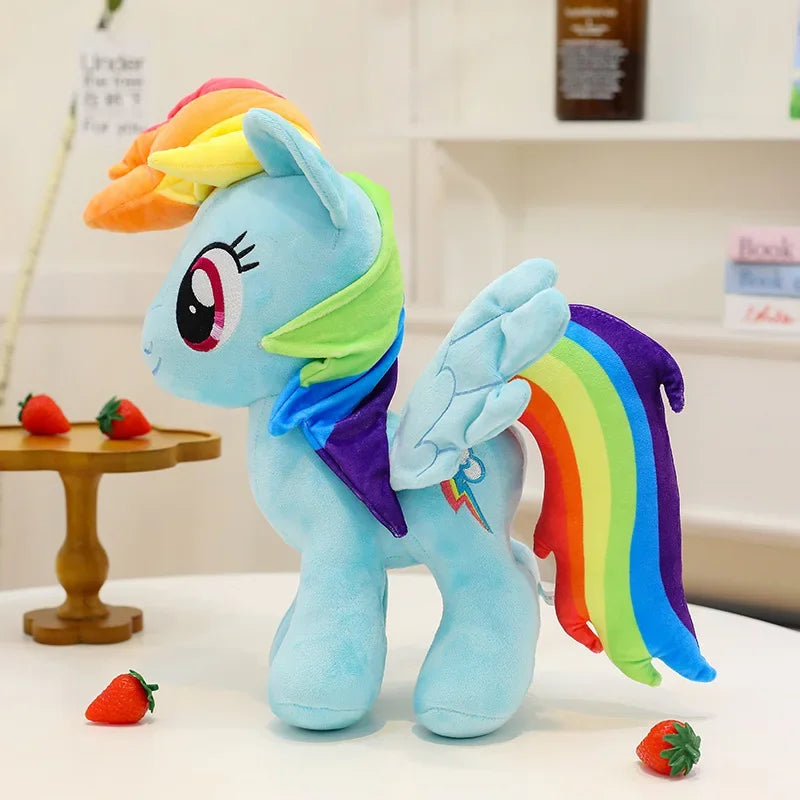 Peluche poney licorne arc-en-ciel 30 cm