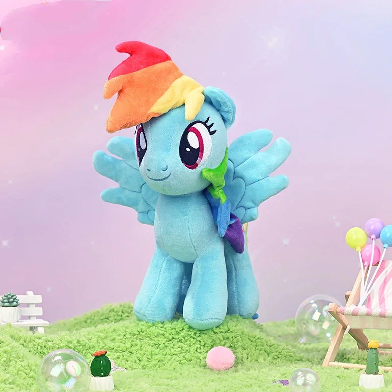 Peluche poney licorne arc-en-ciel 30 cm