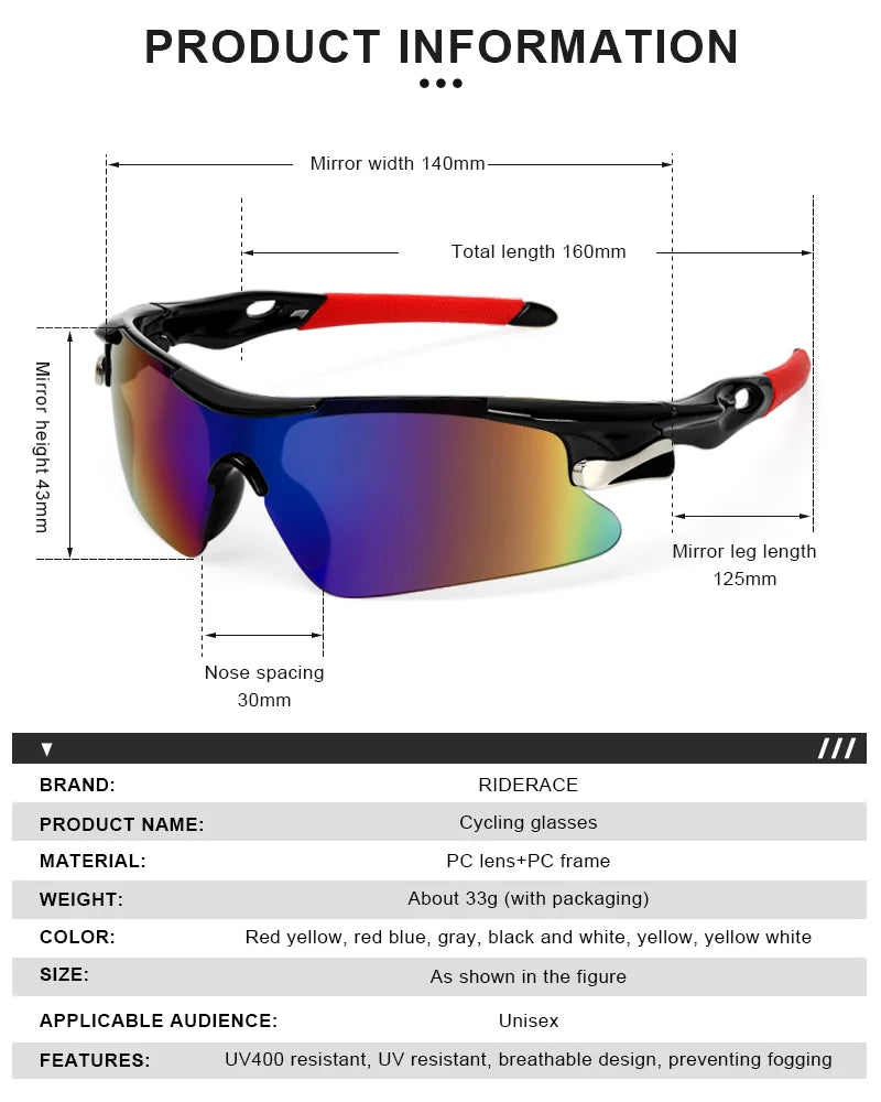 Lunettes de soleil vélo RIDERACE RR7427