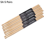 Baguettes de batterie en érable Miwayer 5A ou 7A