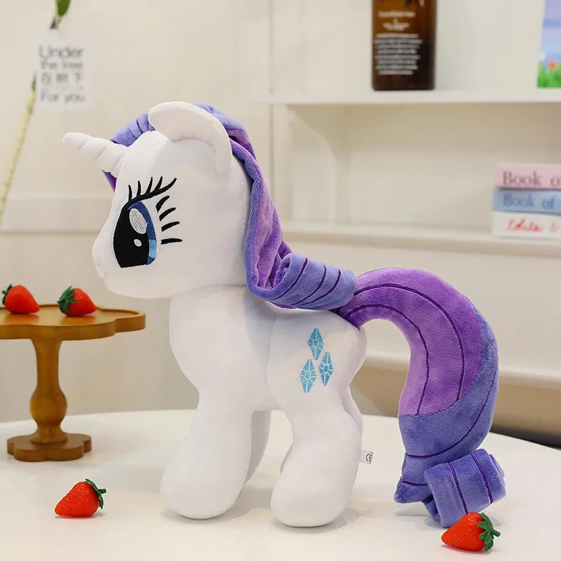 Peluche poney licorne arc-en-ciel 30 cm