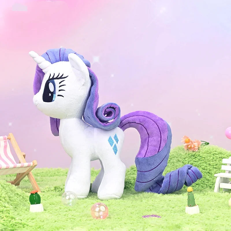 Peluche poney licorne arc-en-ciel 30 cm