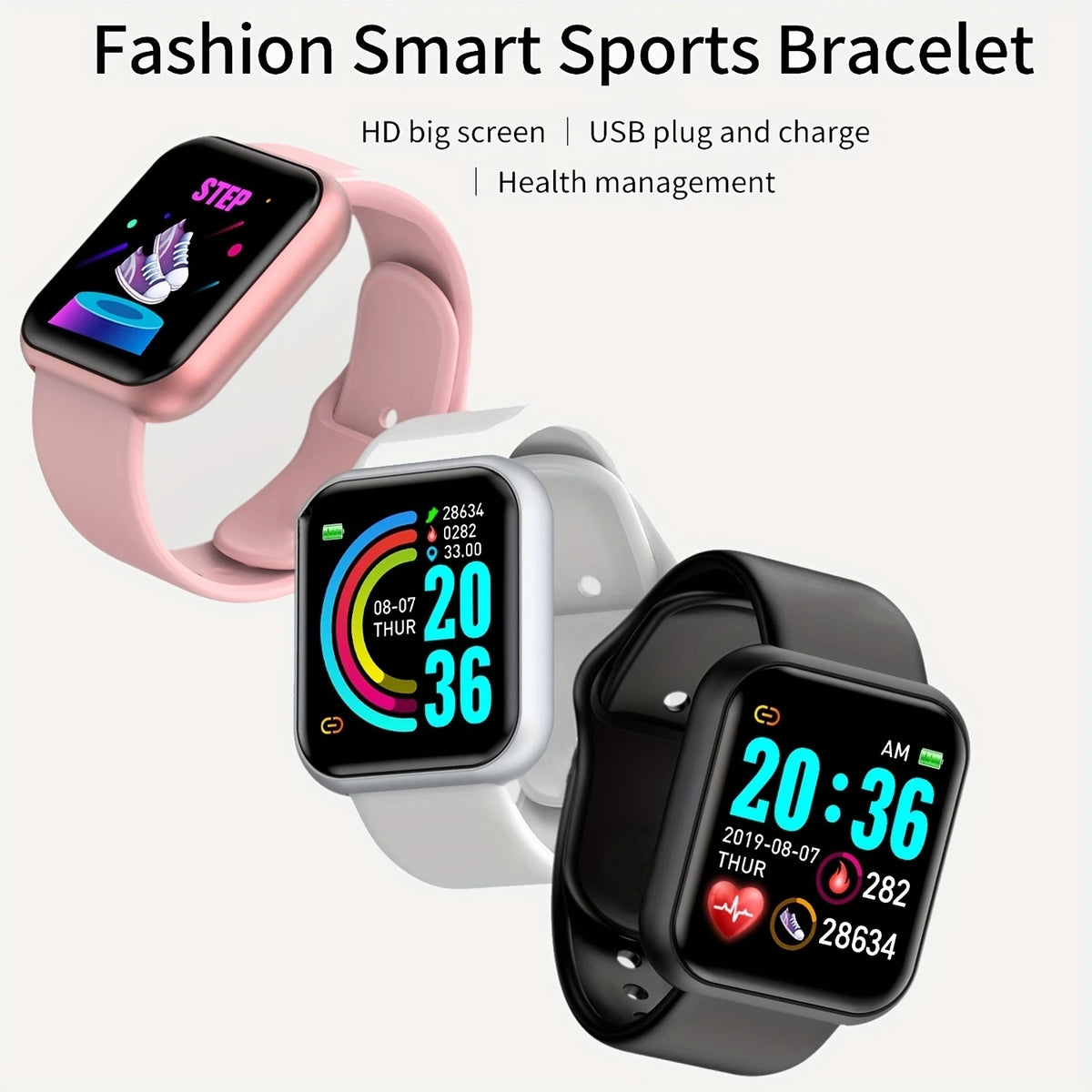 Montre connectée à recharge USB