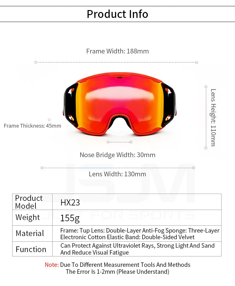 Masque de ski à double écran antibuée