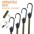 Lot de 4 tendeurs élastiques à crochets – 61 cm