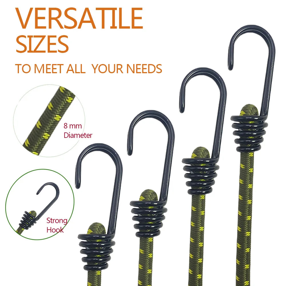 Lot de 4 tendeurs élastiques à crochets – 61 cm