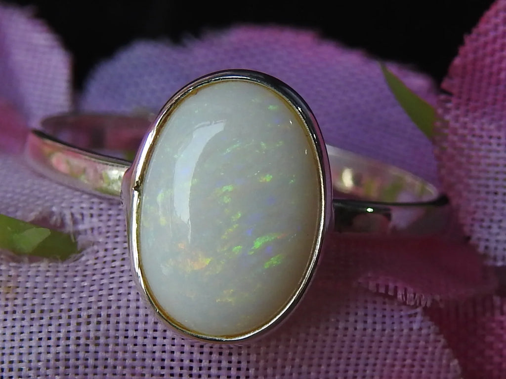 Bague à opale multicolore PMEGEMSBEADS