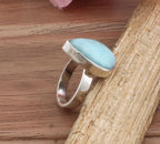 Bague à pierre bleue SJSM-975